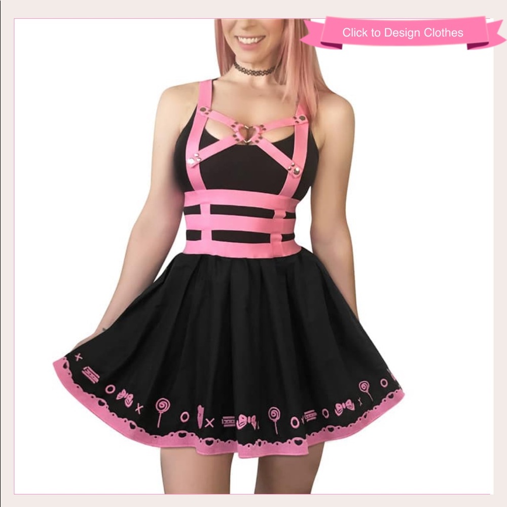 Little for Big jumper skirt black and pink never worn